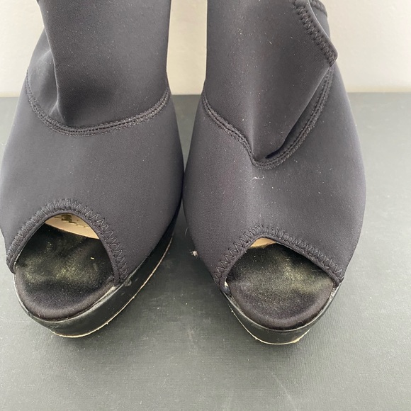 Baldan Peep Toe Slingback Black Pump - Picture 3 of 6